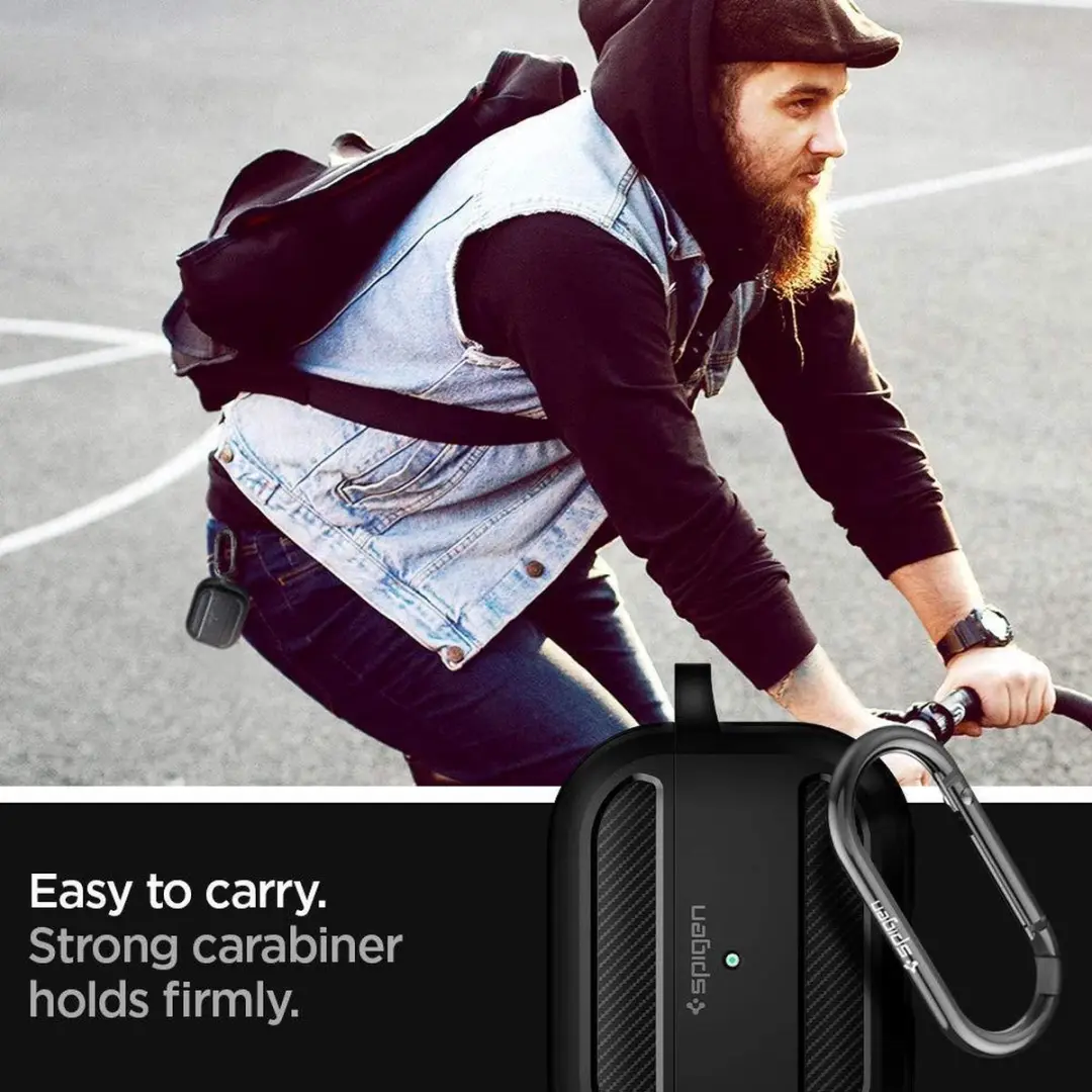 Spigen Rugged Armor ASD00540 Hoesje - Apple AirPods Pro - Zwart
