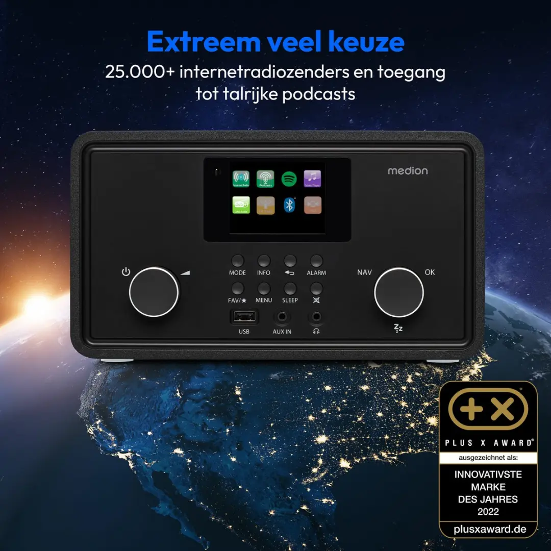 Medion MD88069 Internetradio - 20W - Zwart