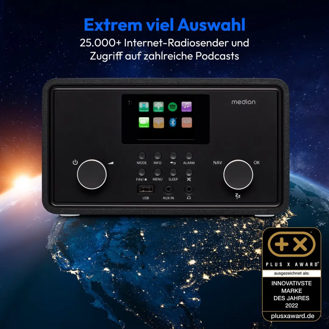 Medion MD88069 Internetradio - 20W - Zwart