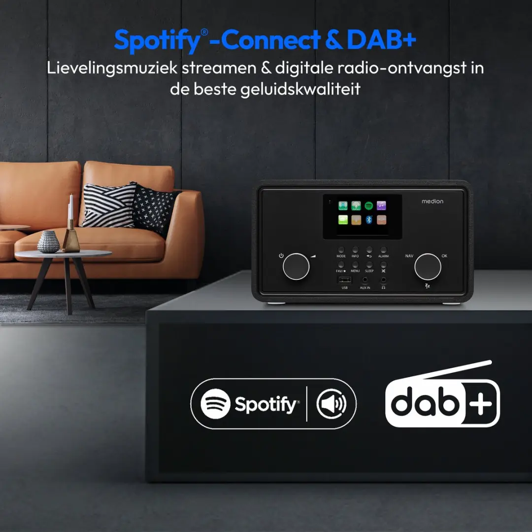 Medion MD88069 Internetradio - 20W - Zwart - afbeelding 6 van 6