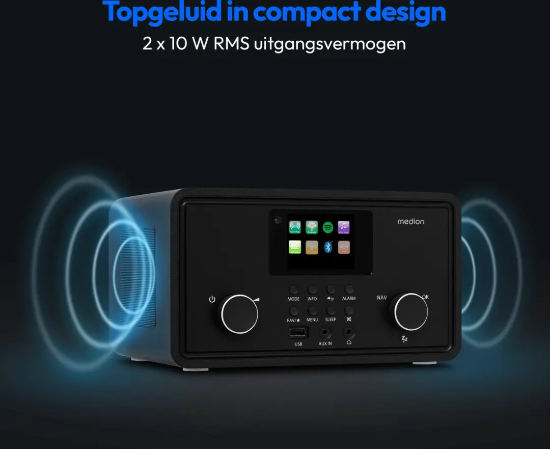 Medion MD88069 Internetradio - 20W - Zwart
