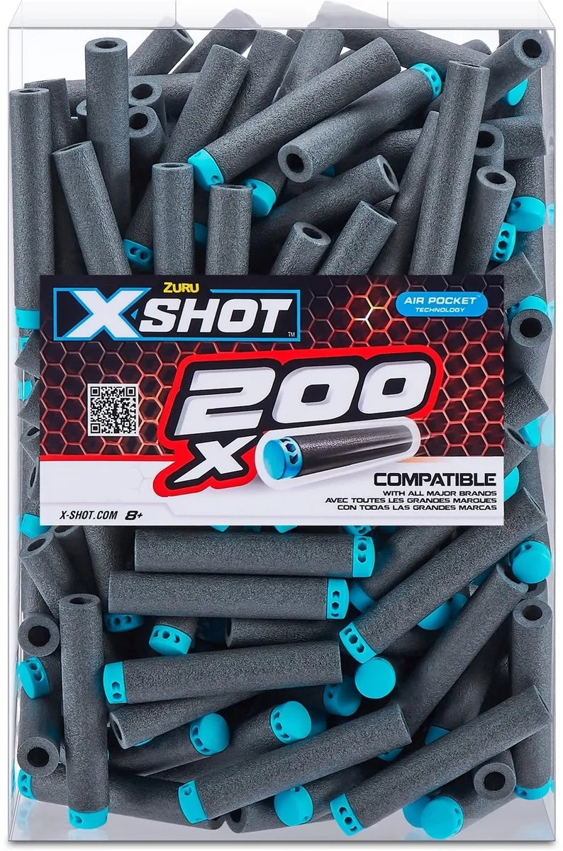 XSHOT Excel Navulpak 200 Darts - Bleu et gris