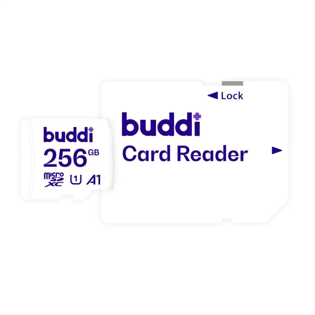 Buddi MicroSDXC 256GB Geheugenkaart - Wit