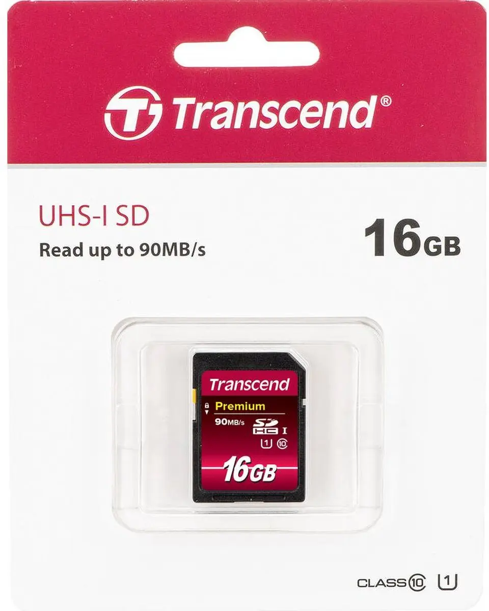 Transcend 16GB SDHC UHS-I TS16GSDU1 Geheugenkaart