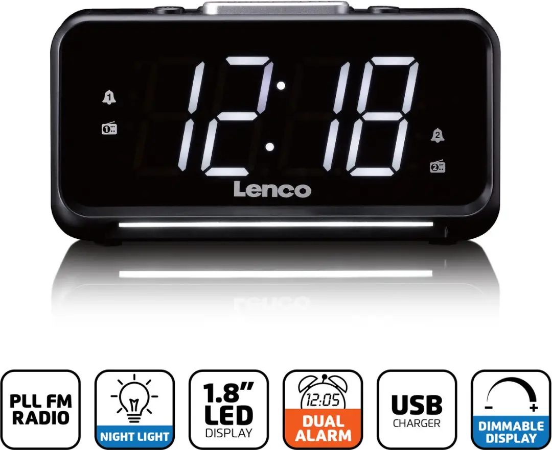Lenco CR-28BK Wekkerradio - Zwart