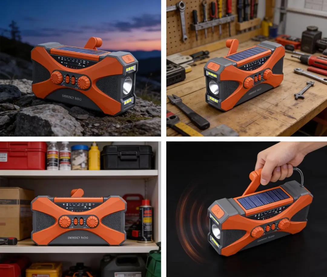 RedParrot NoodRadioLader Compact Noodradio - Oranje