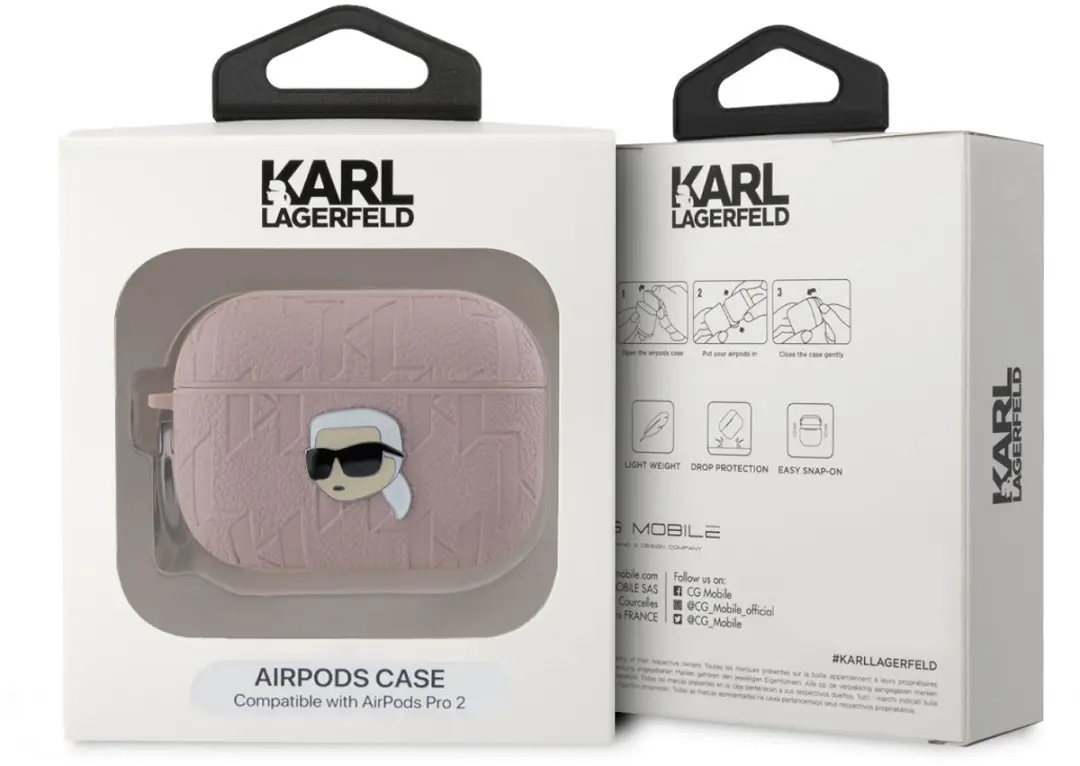 Karl Lagerfeld Monogram Head Case AirPods Pro 2 - Roze