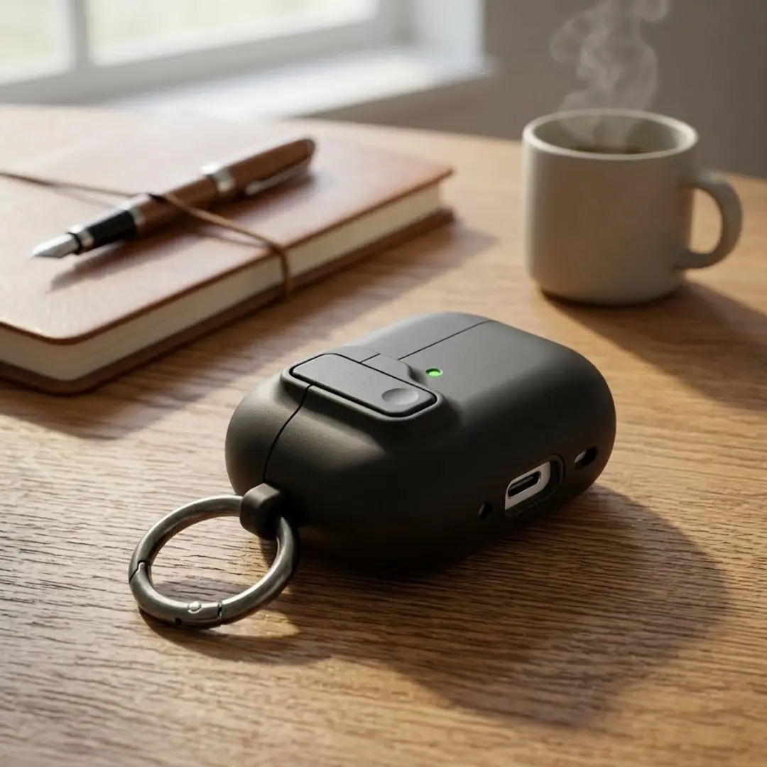 NuveX Beschermhoes AirPods 4 - Sleutelring - Zwart