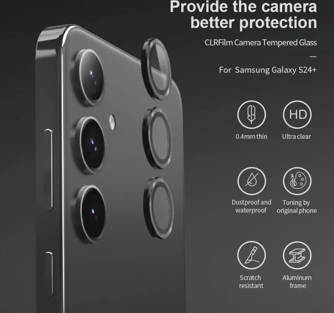Nillkin Camera Protector Glas voor Samsung Galaxy S24 Plus - Zwart