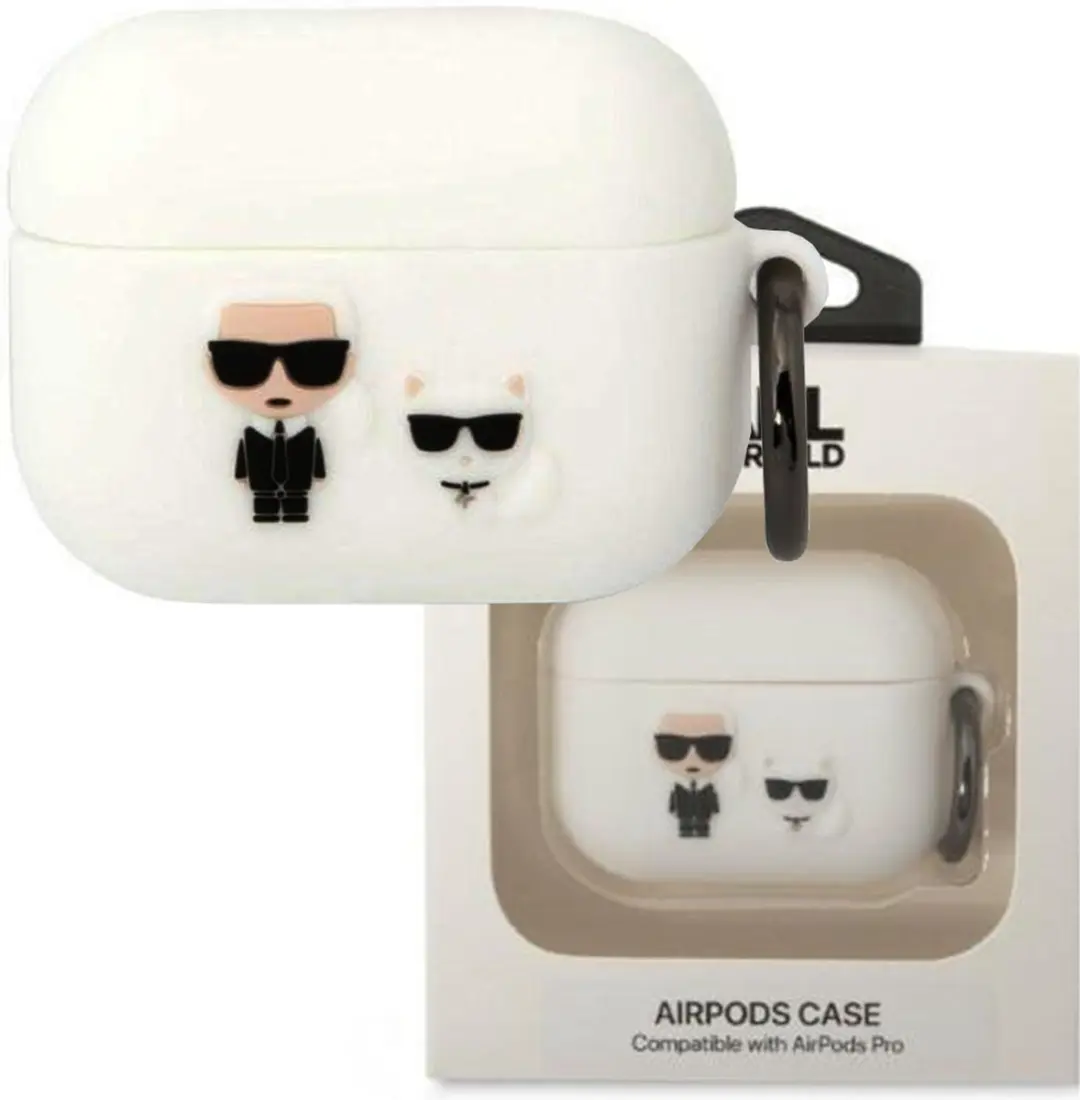 Karl Lagerfeld KLACAPSILCW AirPods Pro Hoesje - Wit