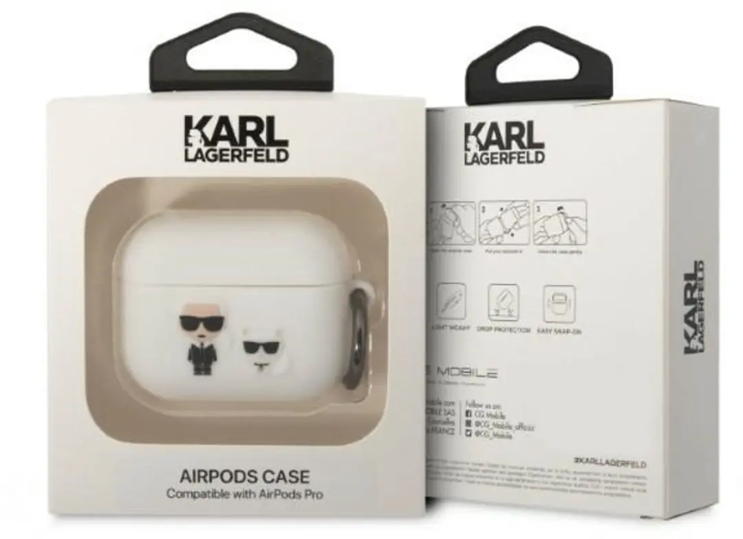 Karl Lagerfeld KLACAPSILCW AirPods Pro Hoesje - Wit
