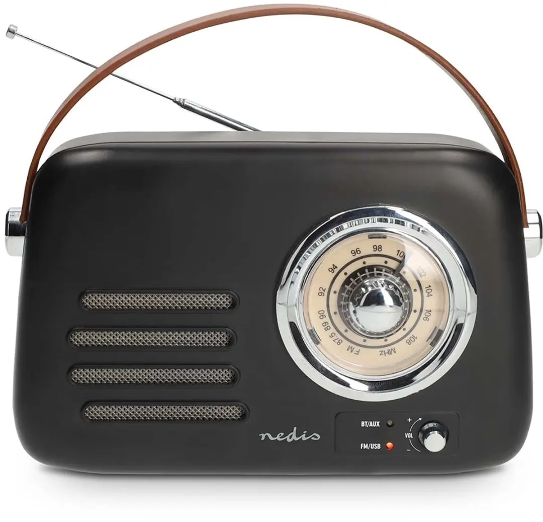 Nedis RDFM2600BK Draagbare Retro Radio - Bluetooth/FM - 10W - Zwart