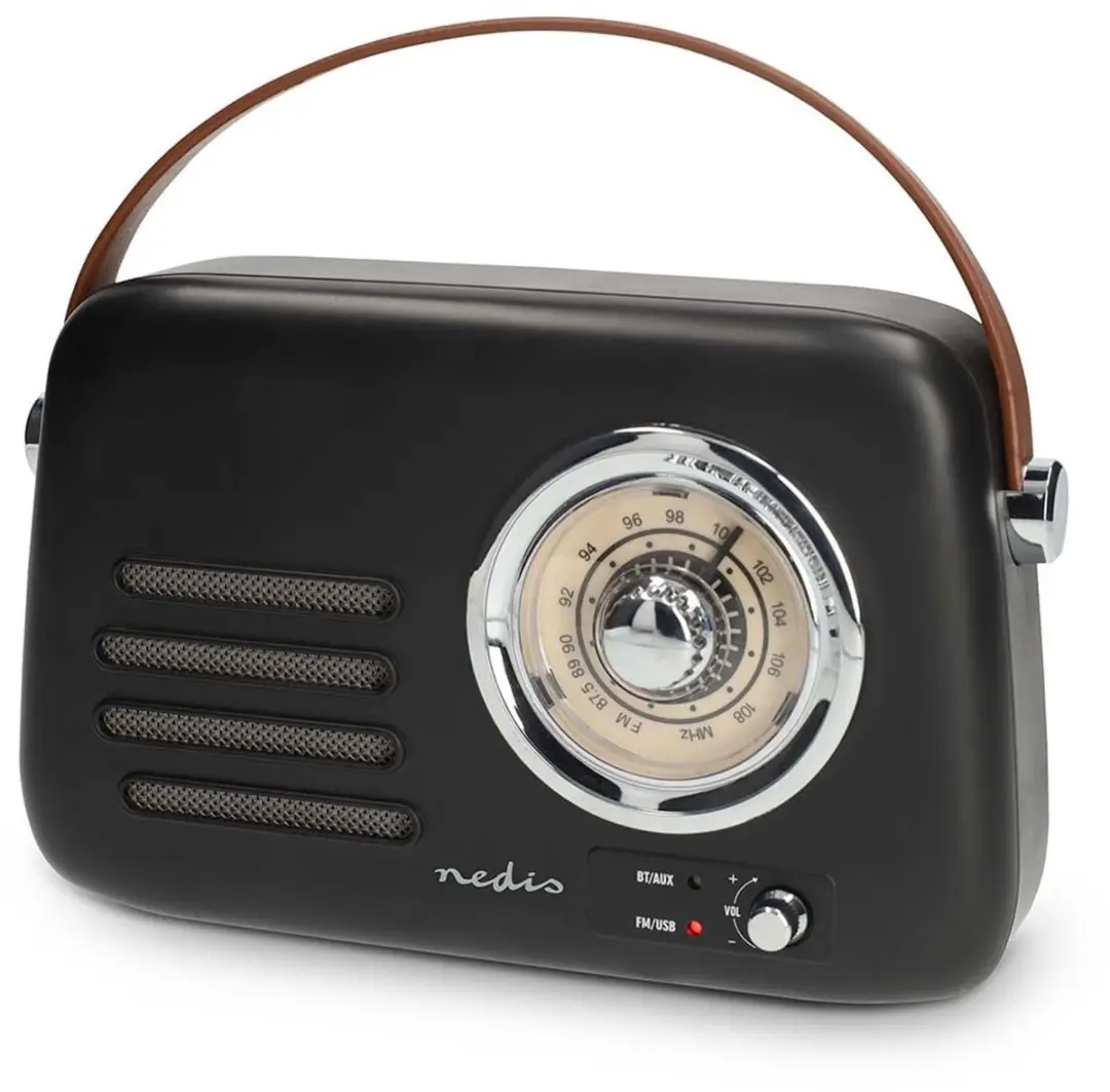 Nedis RDFM2600BK Draagbare Retro Radio - Bluetooth/FM - 10W - Zwart