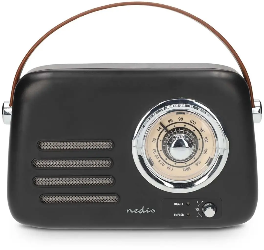 Nedis RDFM2600BK Draagbare Retro Radio - Bluetooth/FM - 10W - Zwart