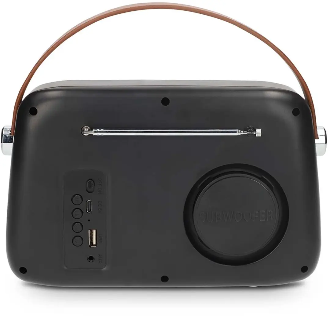 Nedis RDFM2600BK Draagbare Retro Radio - Bluetooth/FM - 10W - Zwart