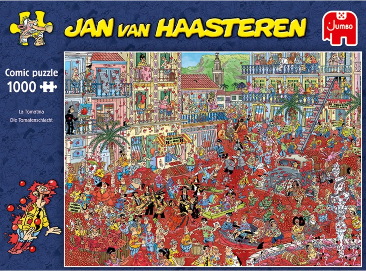 Jan van Haasteren La Tomatina Puzzel 1000 Stuks - Multicolor