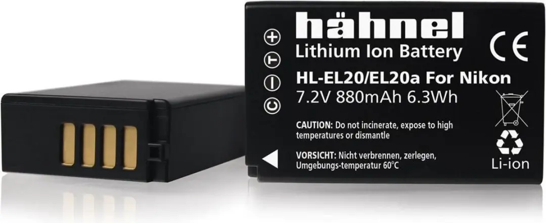 Hähnel HL-EL20/20a Li-Ion Accu 880mAh - Nikon EN-EL20/20a