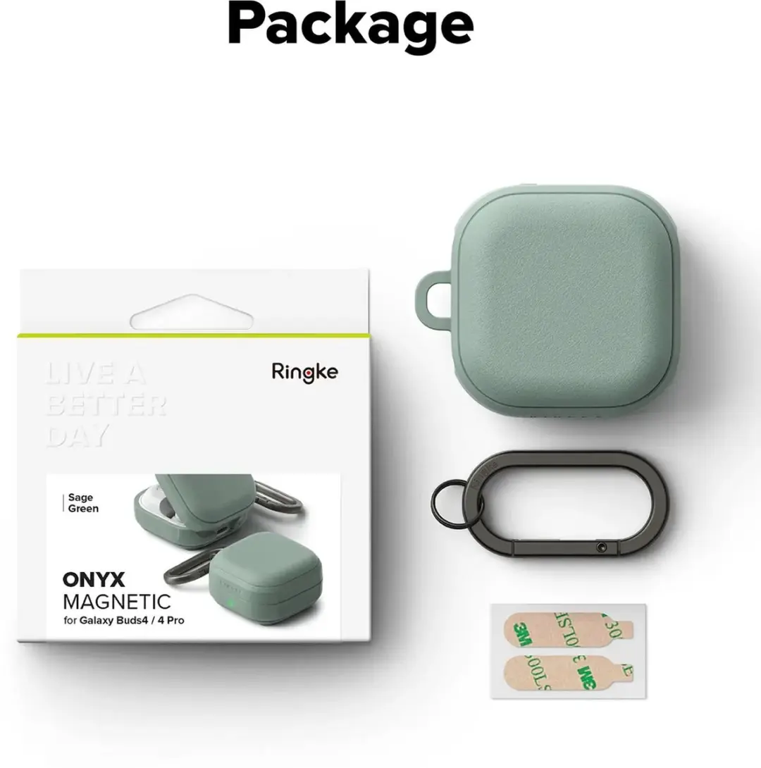 Ringke Hoesje Samsung Galaxy Buds+ - Groen - Magnetic Cover