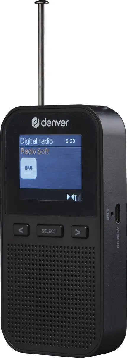 Denver DAH126 DAB Radio - Oplaadbaar - Zwart