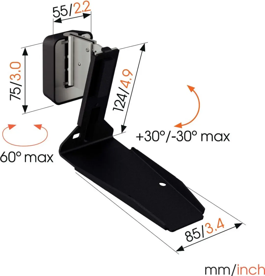 Vogel's SWM 4131 Sonos Era 300 Muurbeugel - Zwart - afbeelding 4 van 6