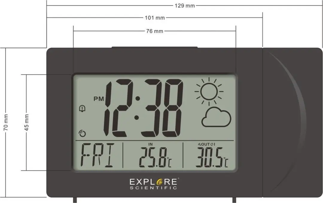 Bresser RDW3008 Radio Projectiewekker - Zwart