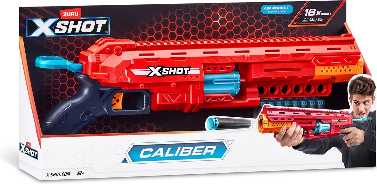 XSHOT Xcalibur Caliber Blaster 16 Darts - Rood
