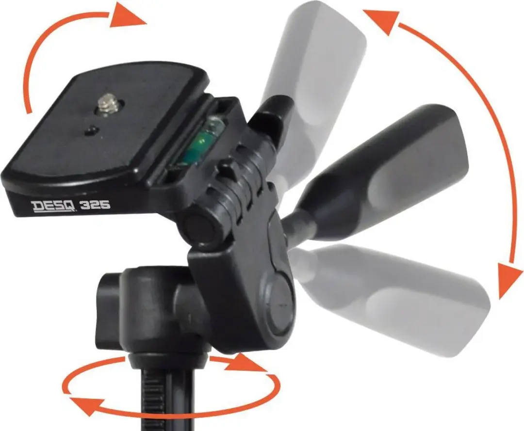 Desq Foto-Video Statief 325 86325 - 3 Secties - 165cm - Zwart