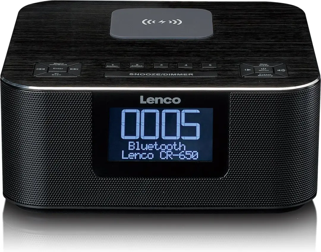 Lenco CR-650BK Wekkerradio - DAB/FM - Bluetooth - Draadloos opladen
