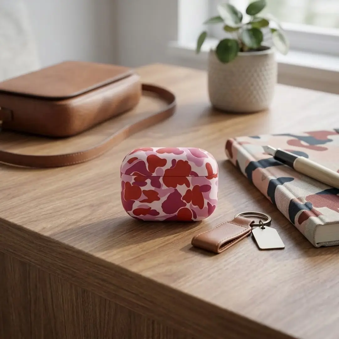 NUVEX Hoesje AirPods Pro 2 - Rode Roos - Camouflage