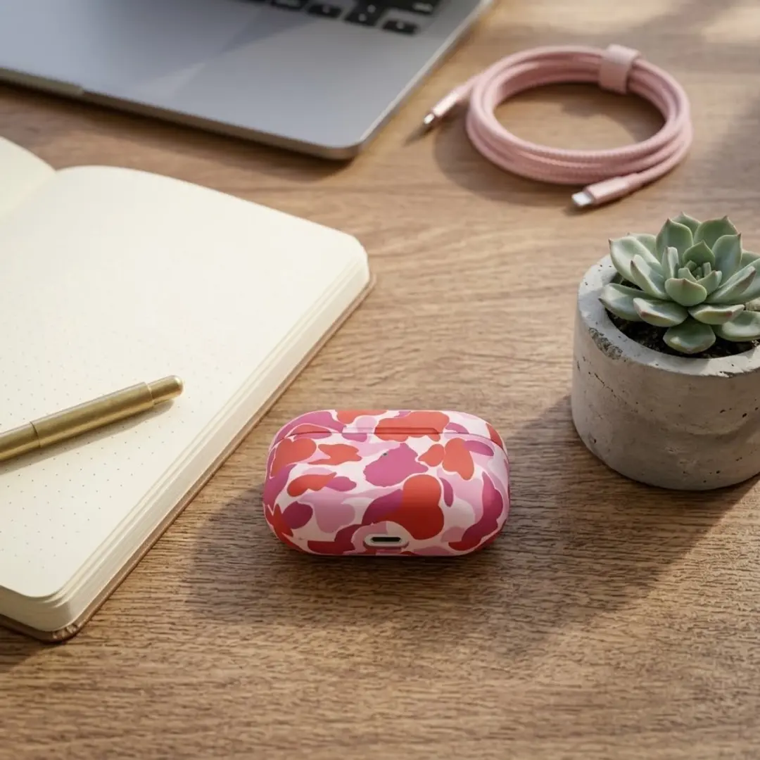 NUVEX Hoesje AirPods Pro 2 - Rode Roos - Camouflage