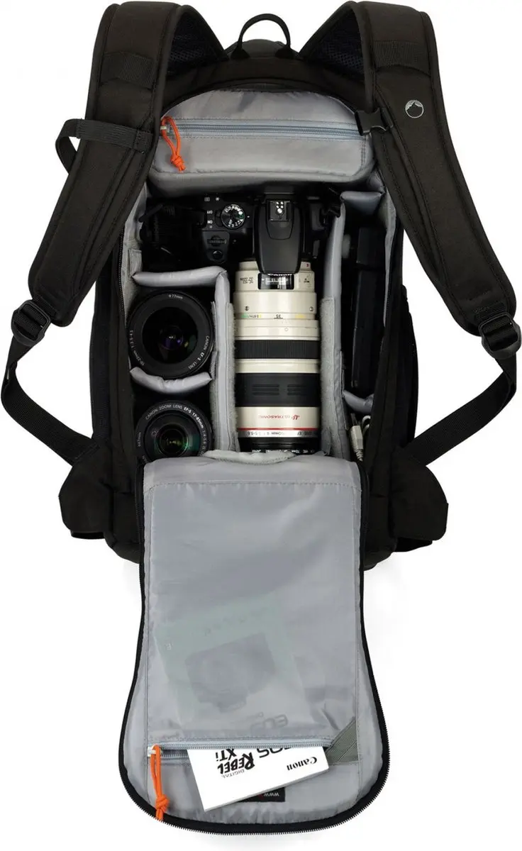 Lowepro Flipside 300 Rugtas - 4 Lenzen - Zwart
