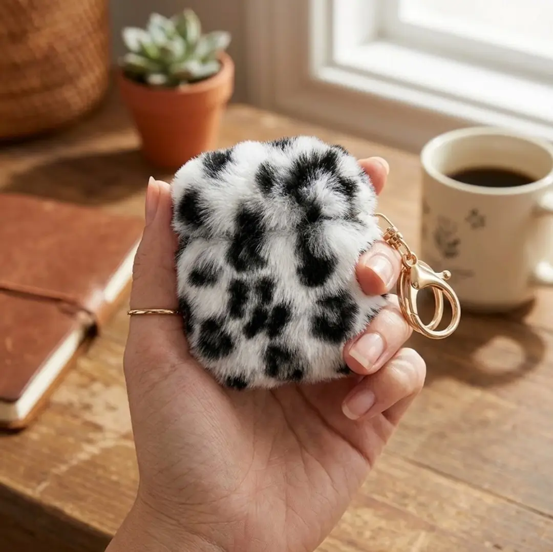 NUVEX Hoesje AirPods Pro 2 - Zwart/Wit Luipaardprint