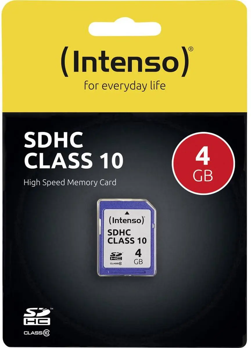 Intenso 4GB SDHC Klasse 10 Geheugenkaart