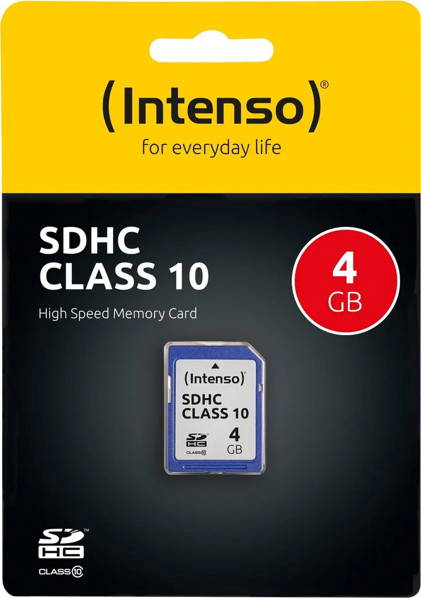 Intenso 4GB SDHC Klasse 10 Geheugenkaart