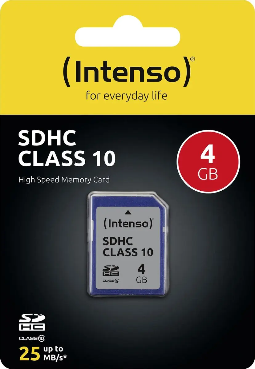 Intenso 4GB SDHC Klasse 10 Geheugenkaart