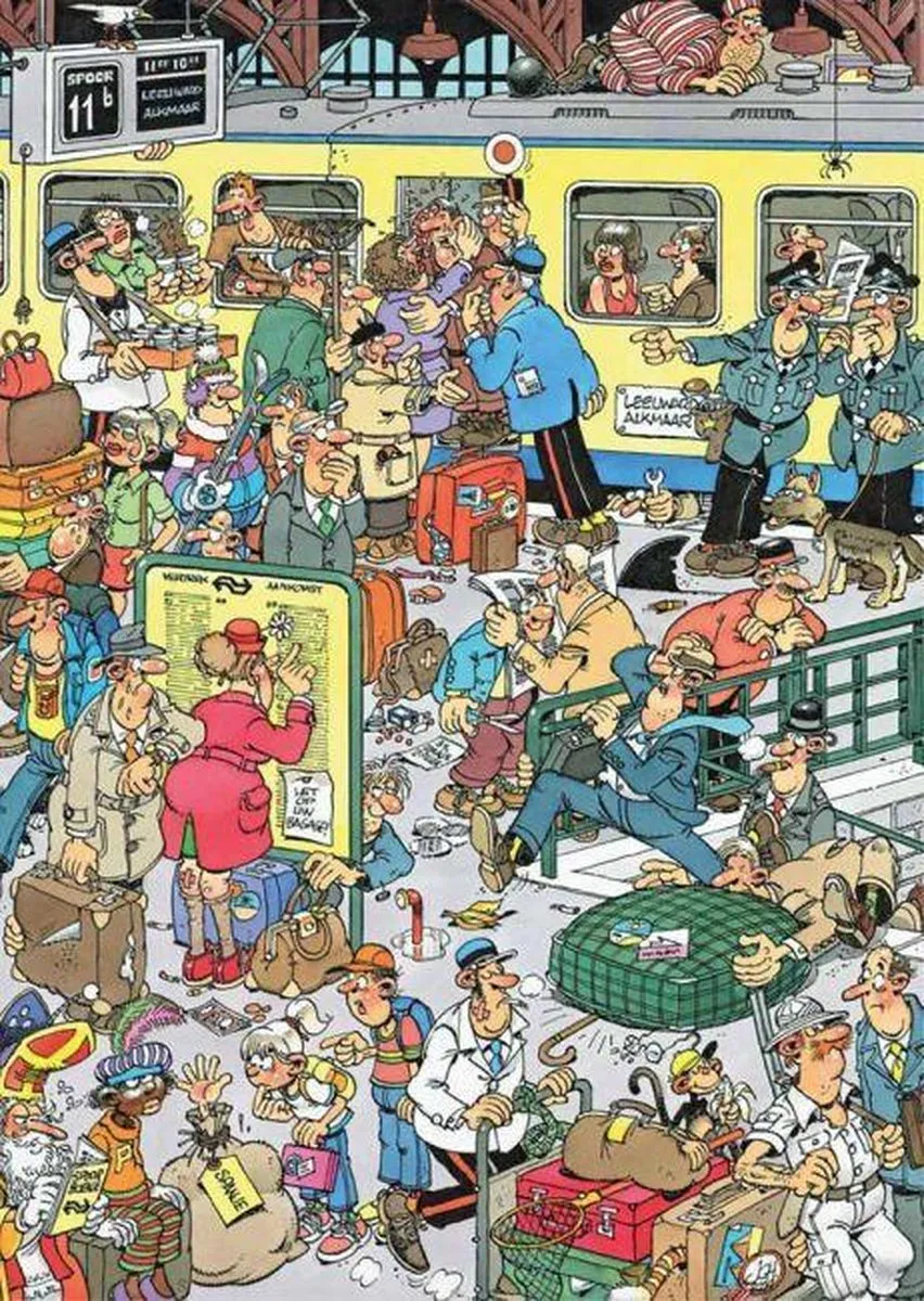 Jan van Haasteren Platform Pandemonium Puzzel 500 Stuks - Multicolor
