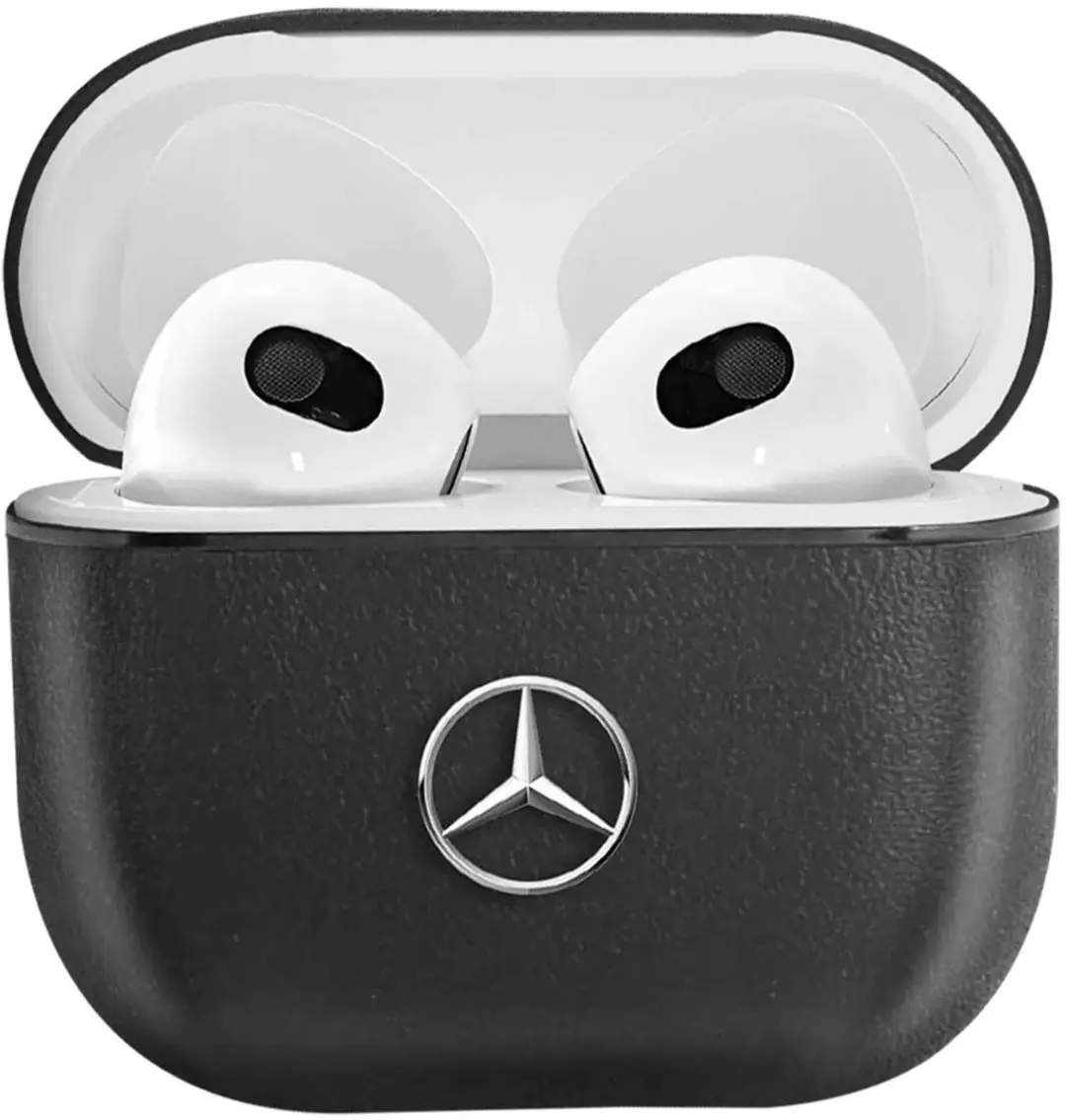 Mercedes-Benz Leather Case Apple AirPods 3e generatie - Zwart