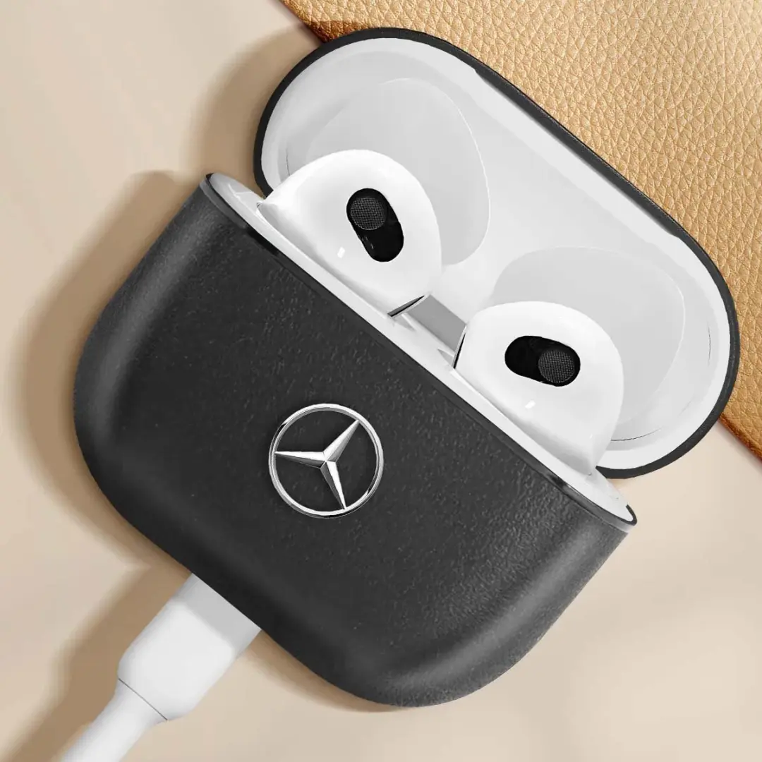 Mercedes-Benz Leather Case Apple AirPods 3e generatie - Zwart