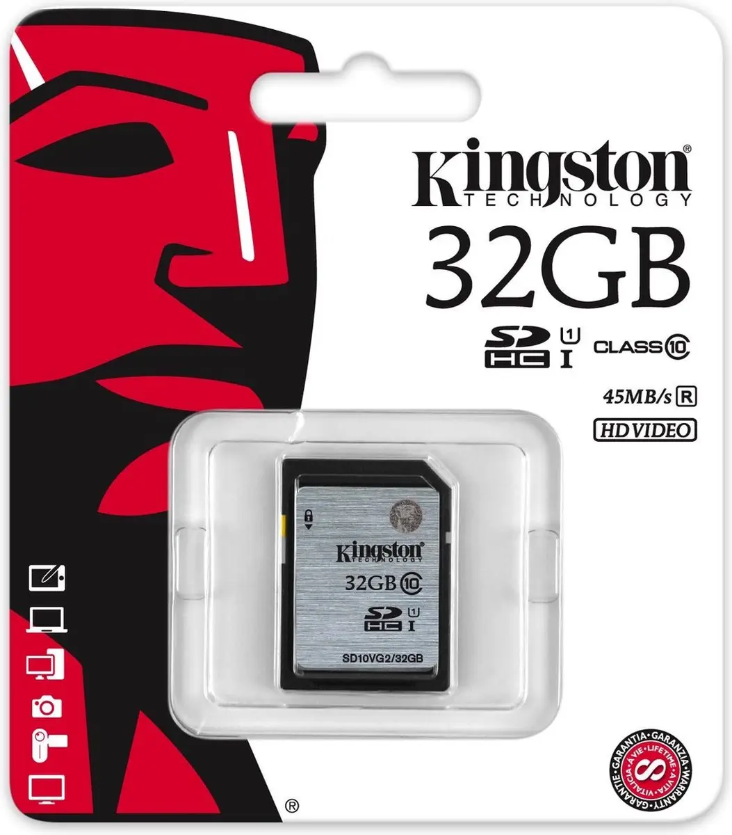 Kingston SD10VG2/32GB SDHC Geheugenkaart 32GB - afbeelding 2 van 4