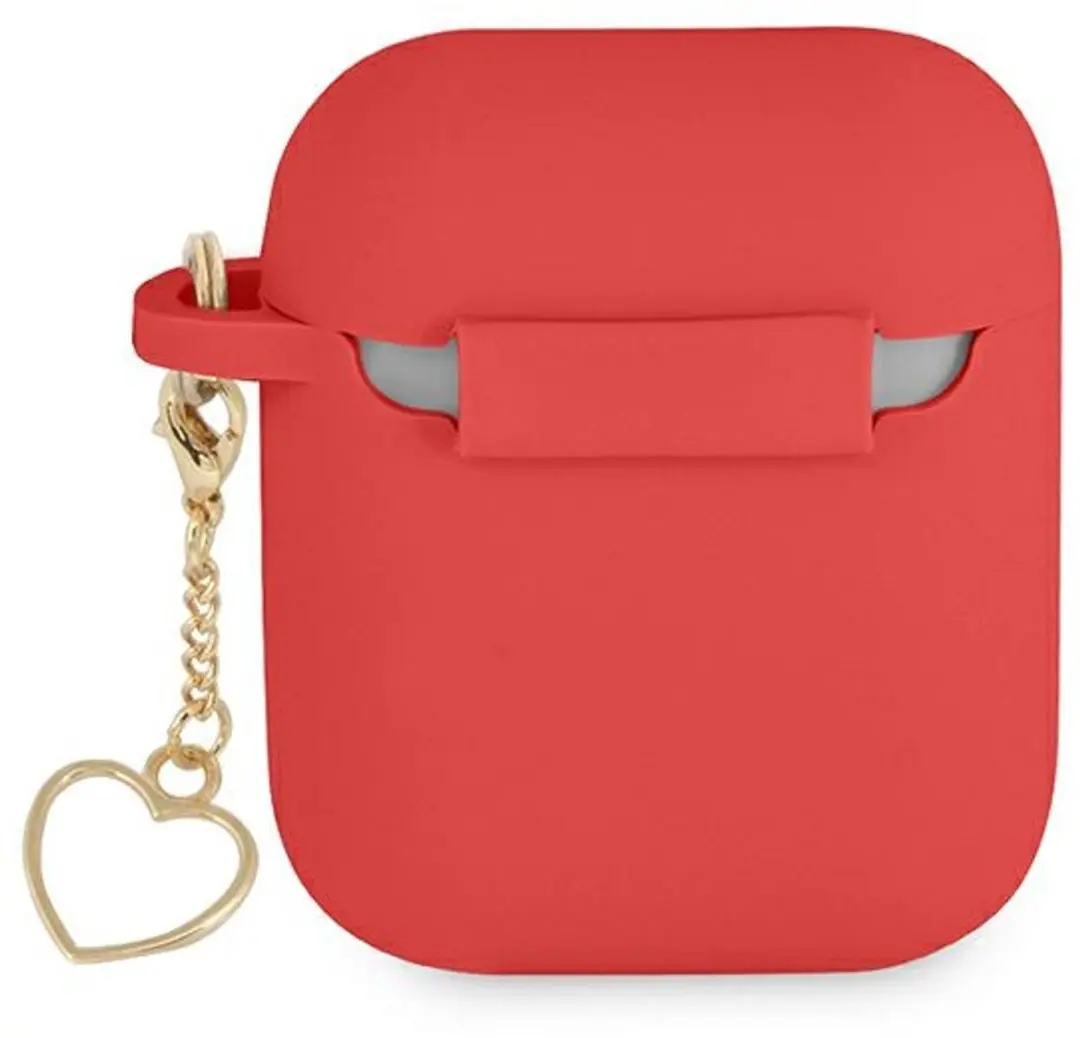 GUESS Heart Silicone Hoesje - Apple AirPods 1/2 - Groen
