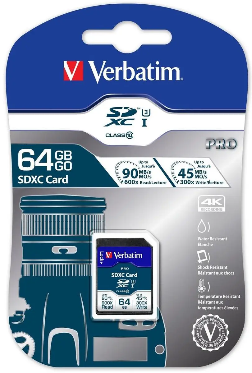 Verbatim SDXC UHS-I 64GB Geheugenkaart
