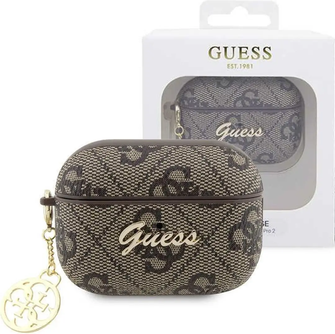 Guess 4G PU Leer Hoesje Apple AirPods Pro 2 - Bruin