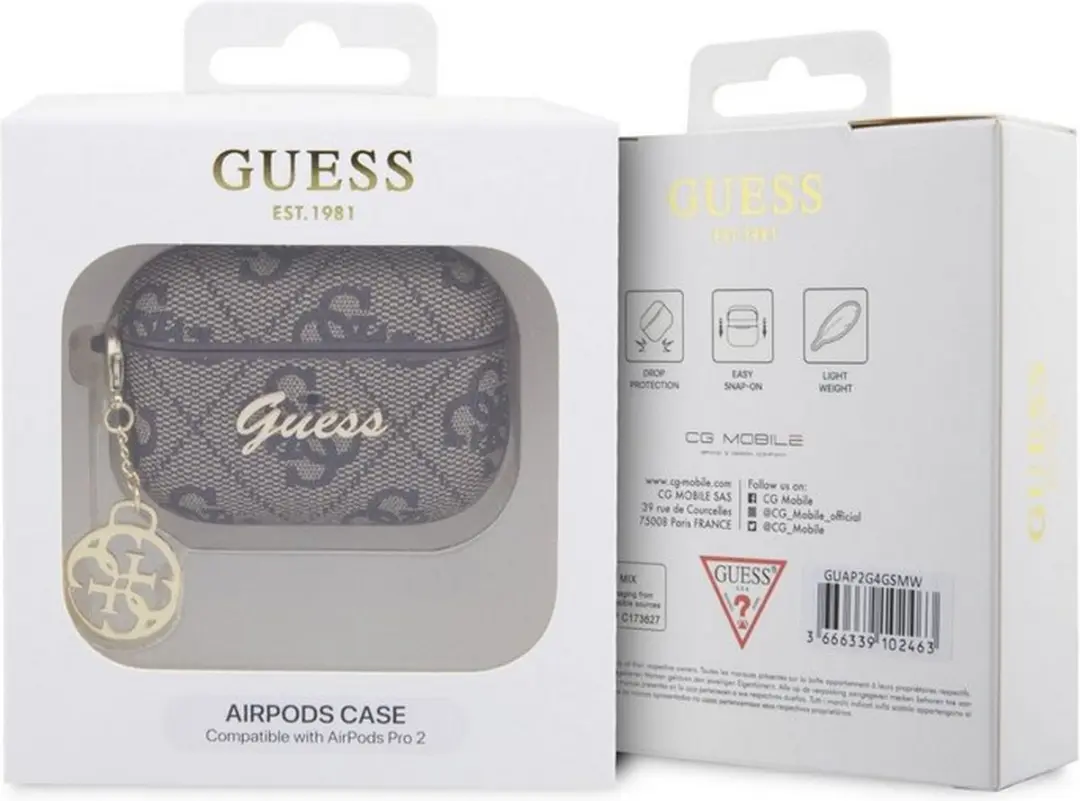 Guess 4G PU Leer Hoesje Apple AirPods Pro 2 - Bruin