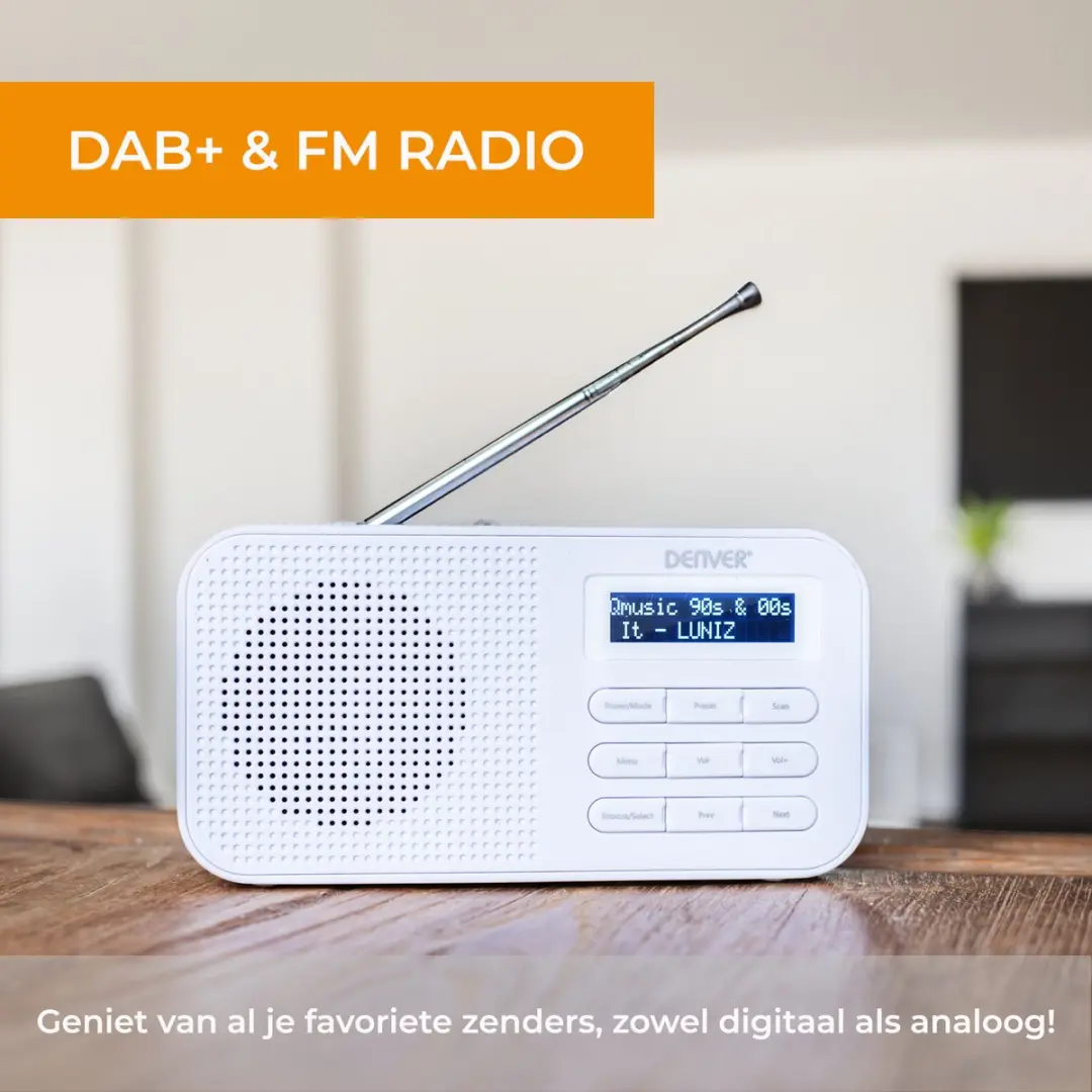 Denver DAB42 Noodradio - Wit