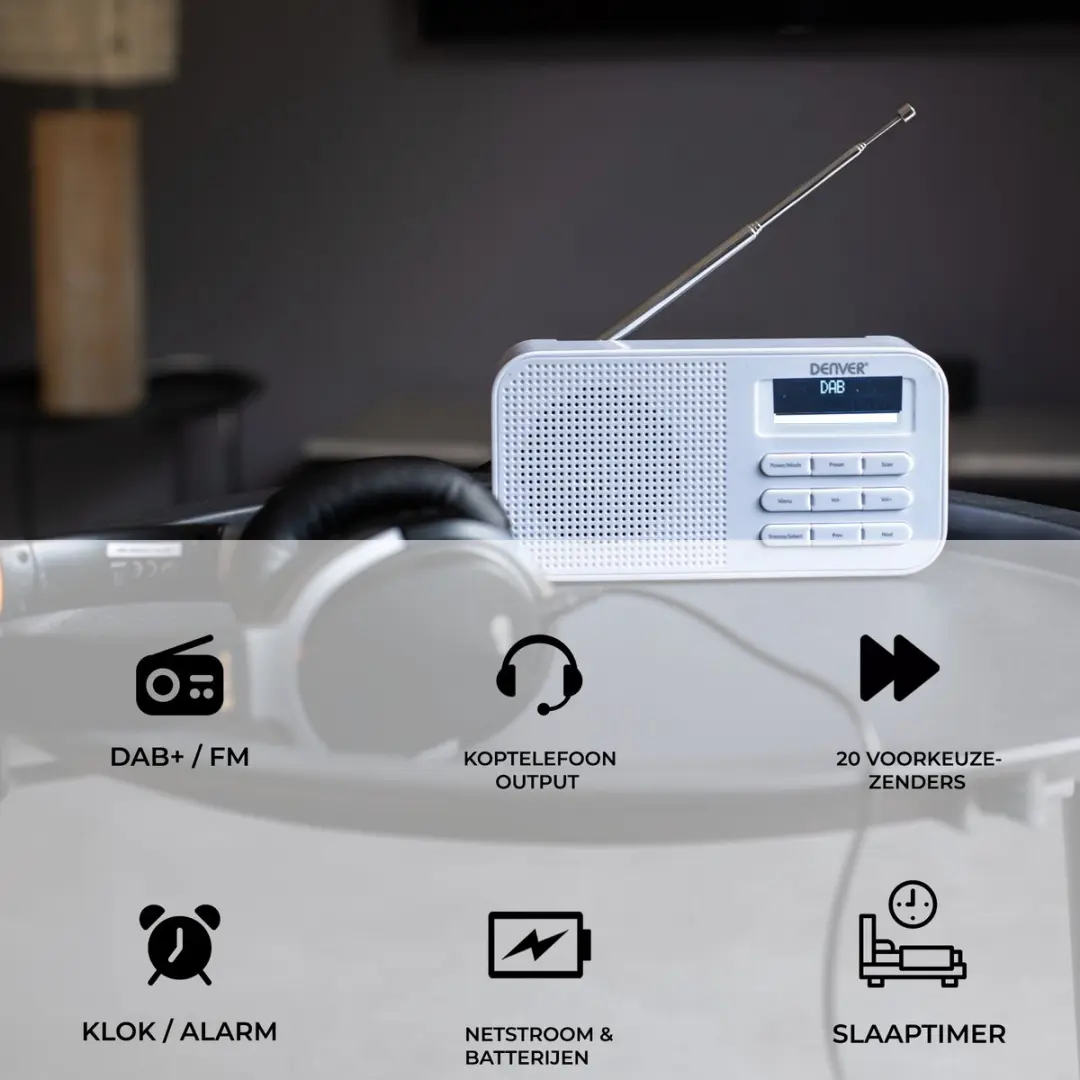 Denver DAB42 Noodradio - Wit