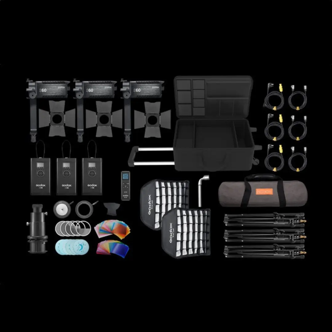 Godox S60Bi 3-Licht Kit - LED Lampen - 60W - Zwart