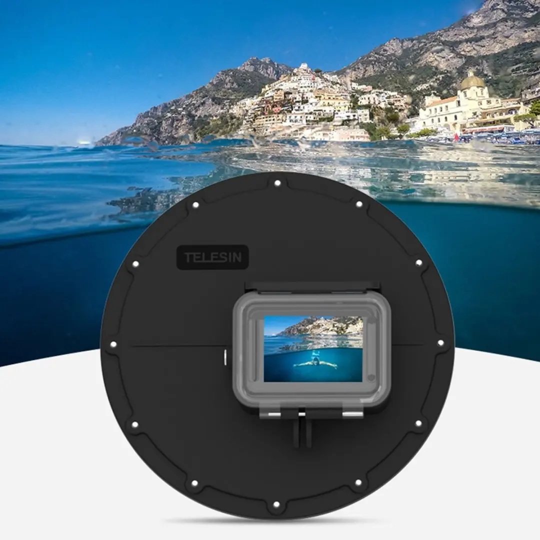 Telesin OA-DMP-001 Dome Behuizing - DJI Osmo Action 3/4 - Waterdicht 30M - Zwart - afbeelding 5 van 6