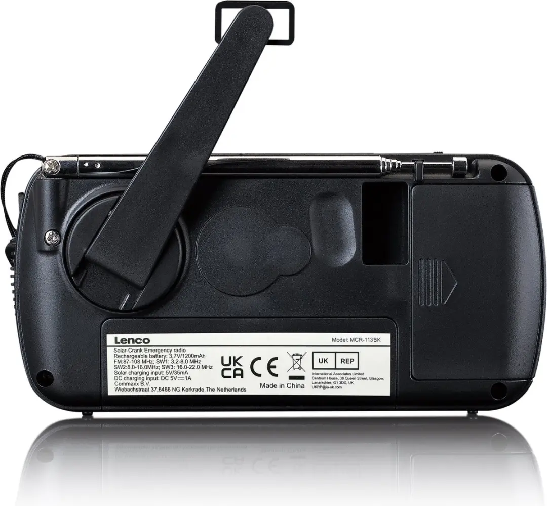 Lenco MCR-113BK Noodradio - Powerbank & Zaklamp - Zwart