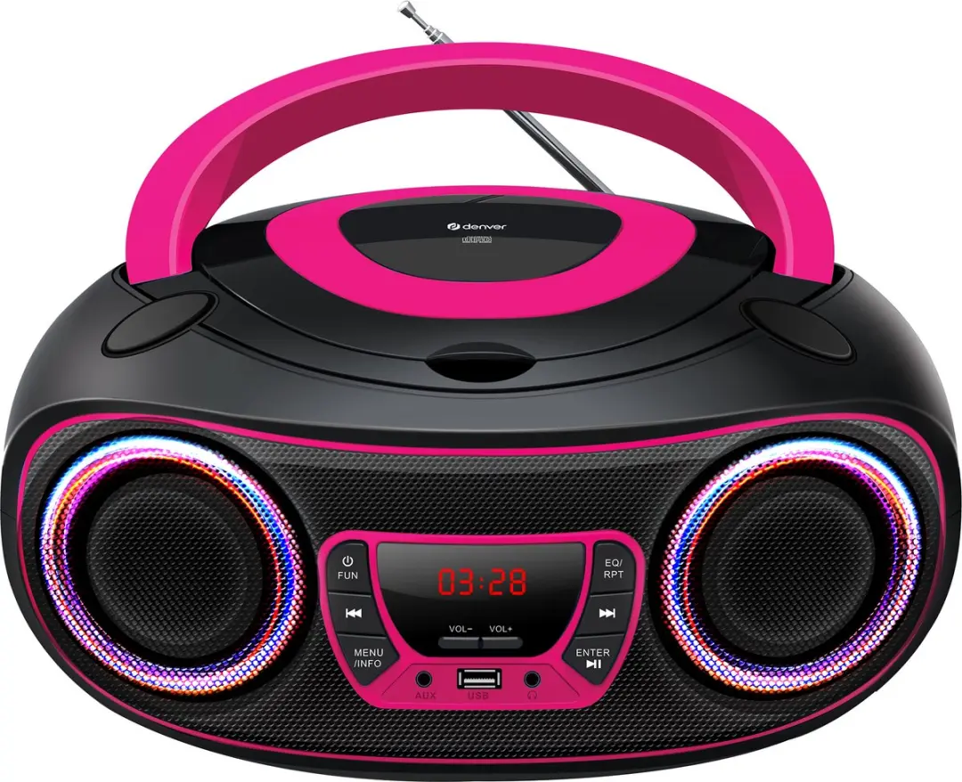 Denver Draagbare Radio CD Speler TCL212BT - Bluetooth - Roze