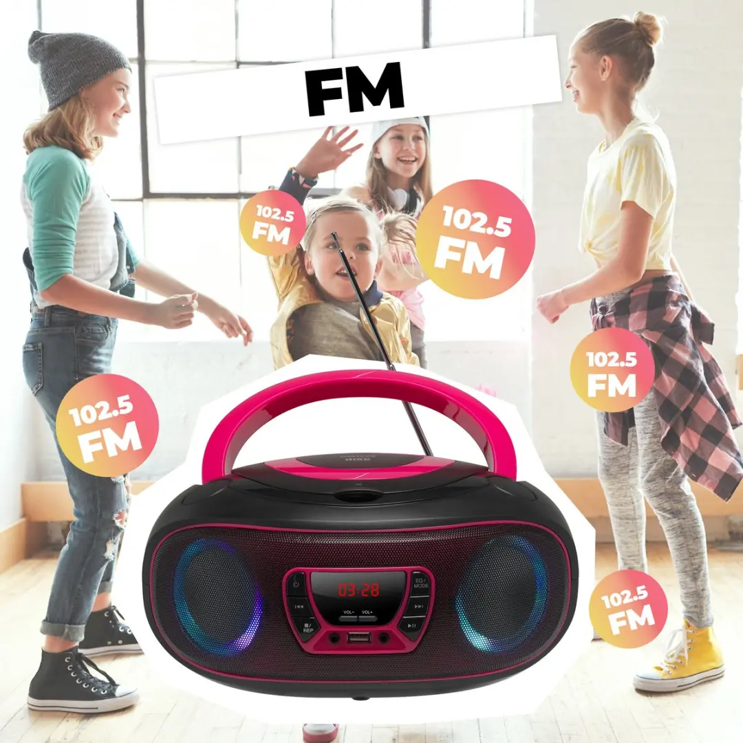 Denver Draagbare Radio CD Speler TCL212BT - Bluetooth - Roze